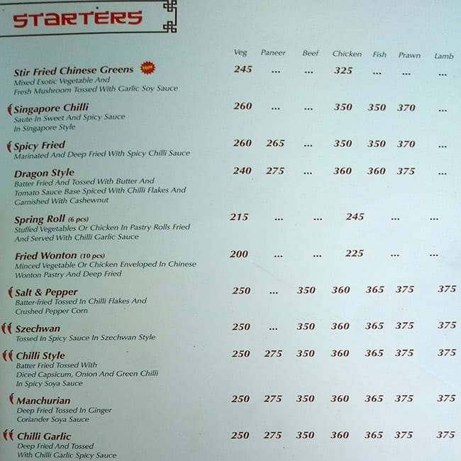 Wang's Kitchen menu