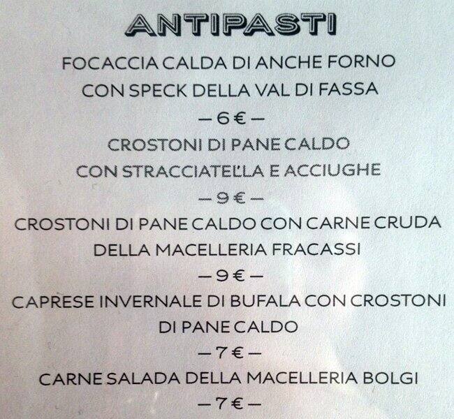 Menu de Anche Ristorante