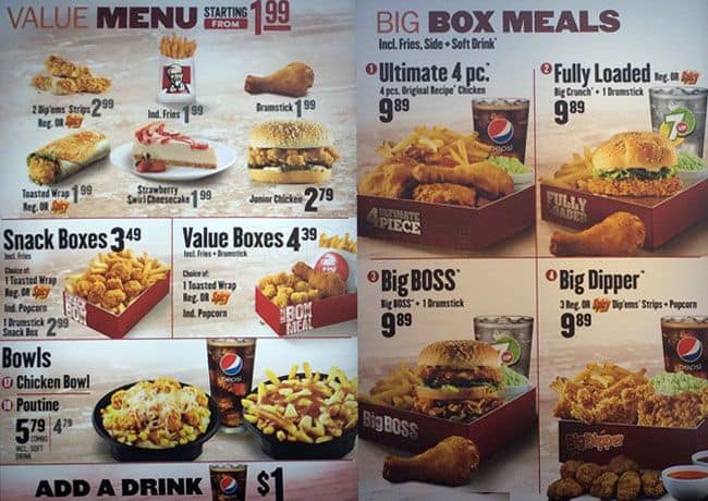 KFC Menu Menu for KFC Mississauga Toronto Urbanspoon/Zomato