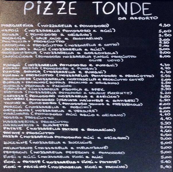 Menu di Pizza Pazza 