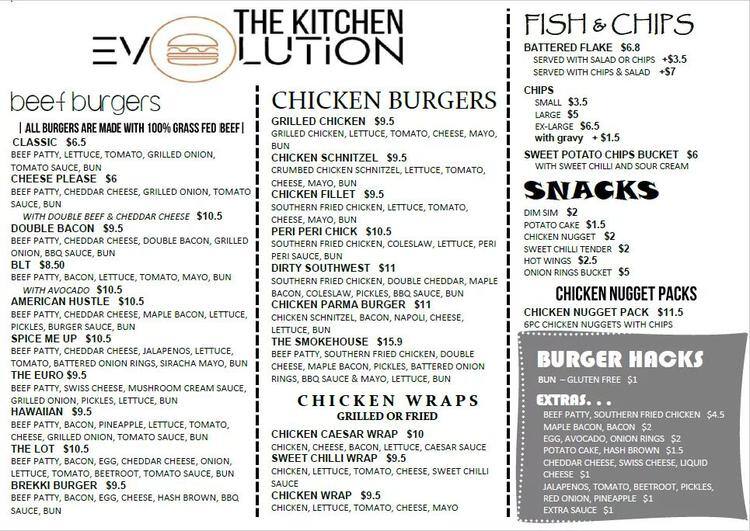 The Kitchen Evolution Menu Menu For The Kitchen Evolution Warburton Melbourne
