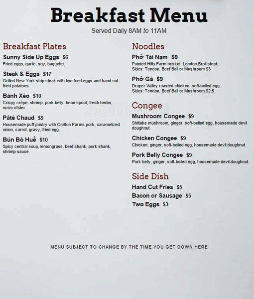 Menu at Ba Bar Capitol Hill, Seattle