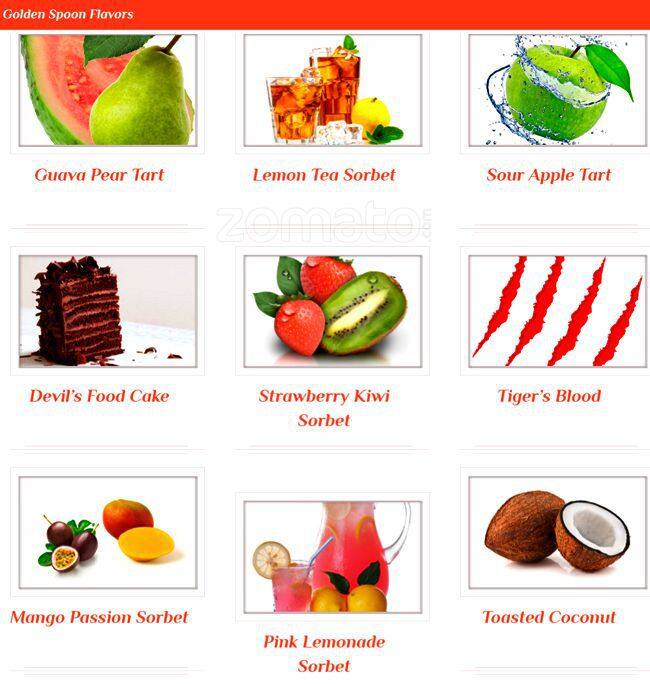 Golden Spoon menu, Menu restauracji Golden Spoon, La Jolla, San Diego