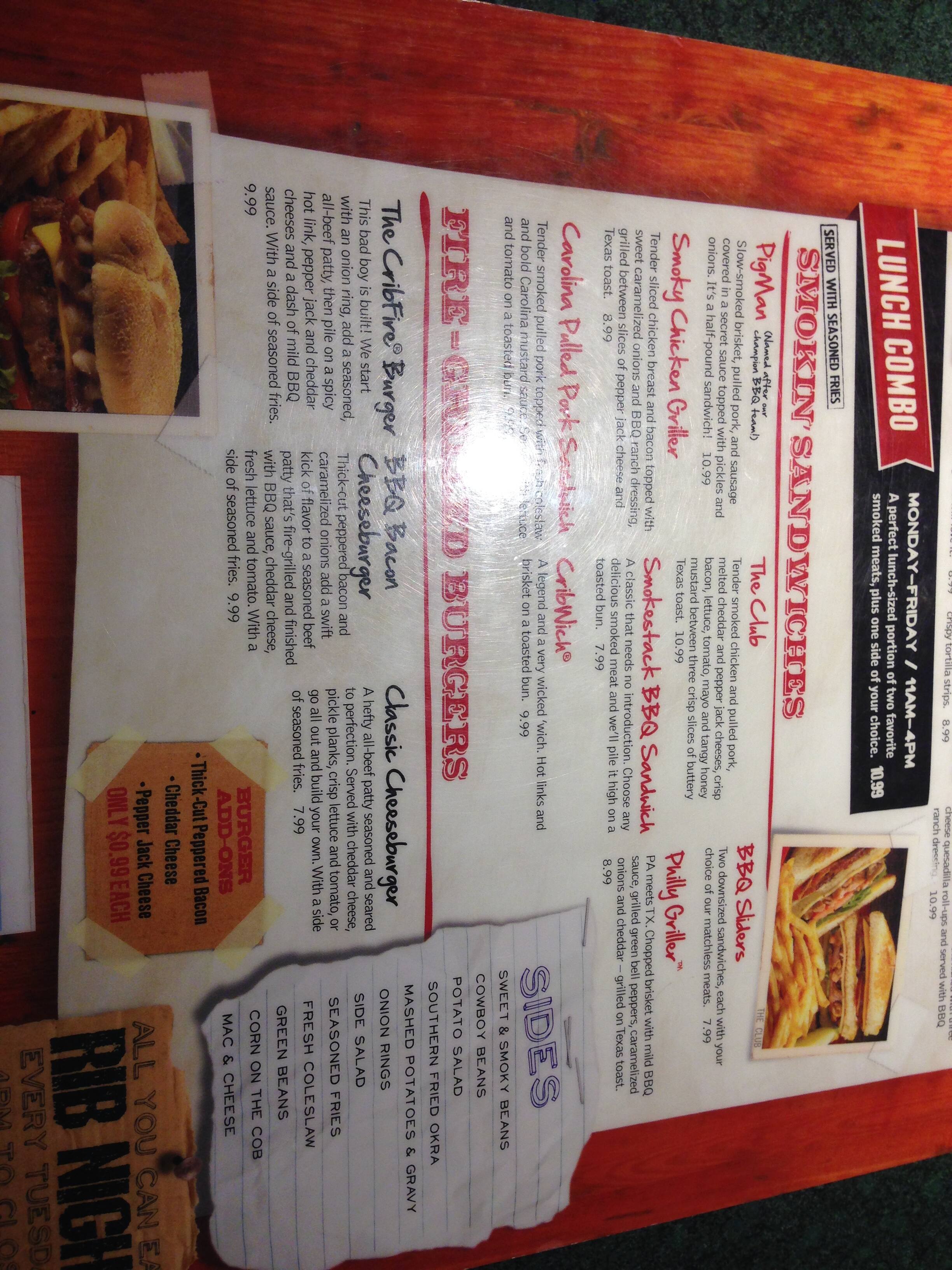 Rib Crib Menu Menu For Rib Crib Ada Ada