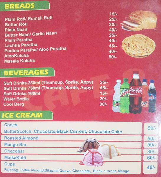 Menu of The Mom's Kitchen, Gachibowli, Hyderabad