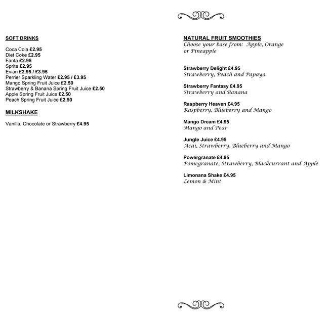 The Kitchen menu