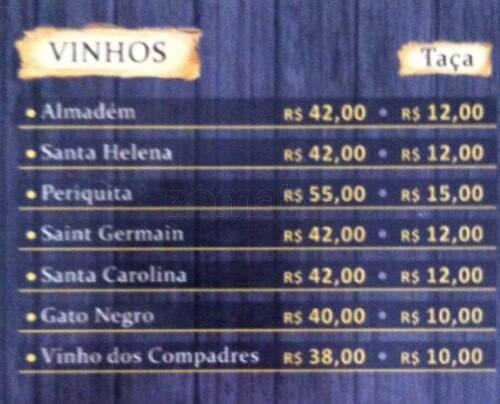 Choperia dos Compadres cardápio