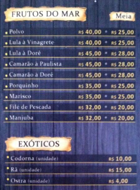 Choperia dos Compadres cardápio