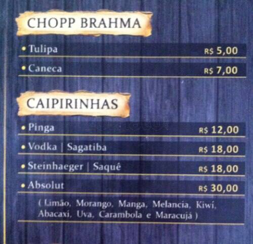 Choperia dos Compadres cardápio