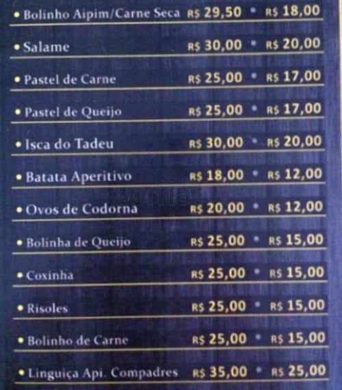 Choperia dos Compadres cardápio