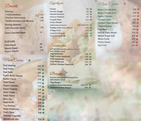 Hats Off Sports Restro Cafe menu