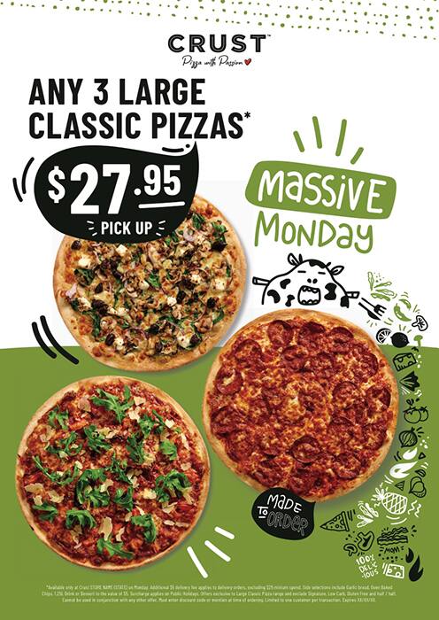 Carta de Crust Pizza Kew