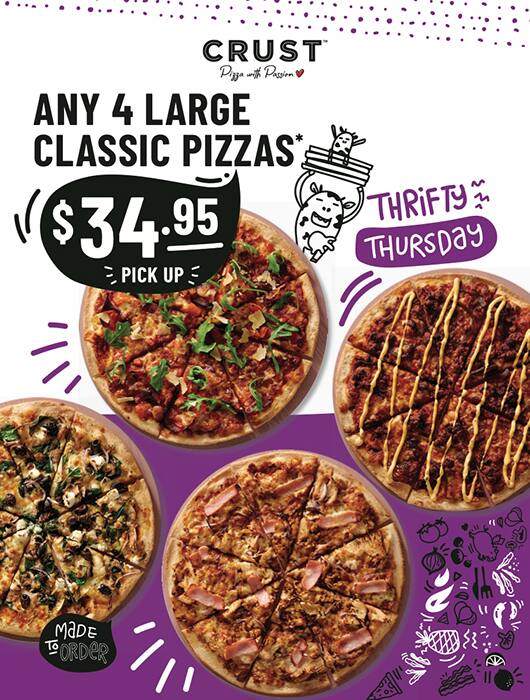 Carta de Crust Pizza Kew