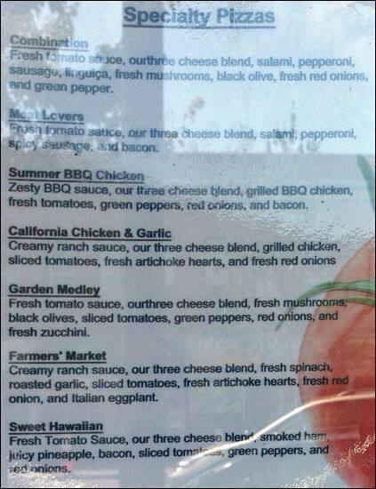 Red Tomato Pizza House Menu For