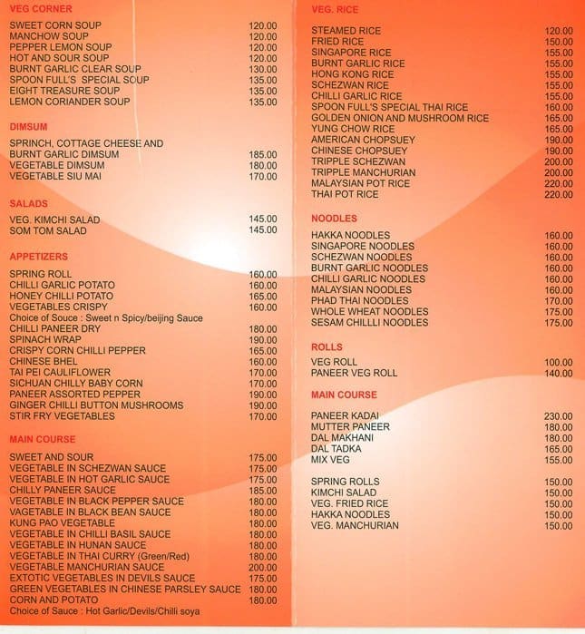 Spoonfull menu