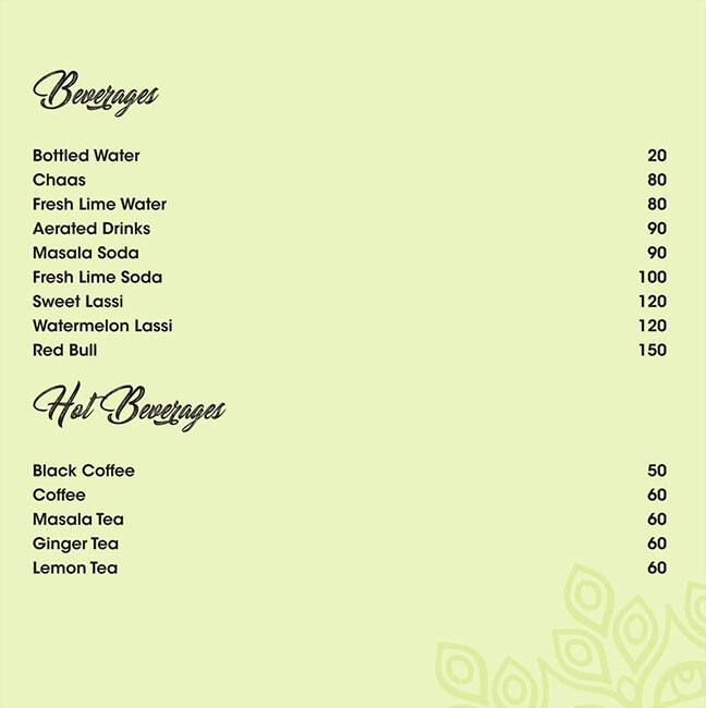 Kareem's kebab & biryani menu