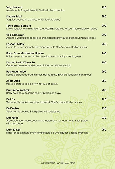 Kareem's kebab & biryani menu