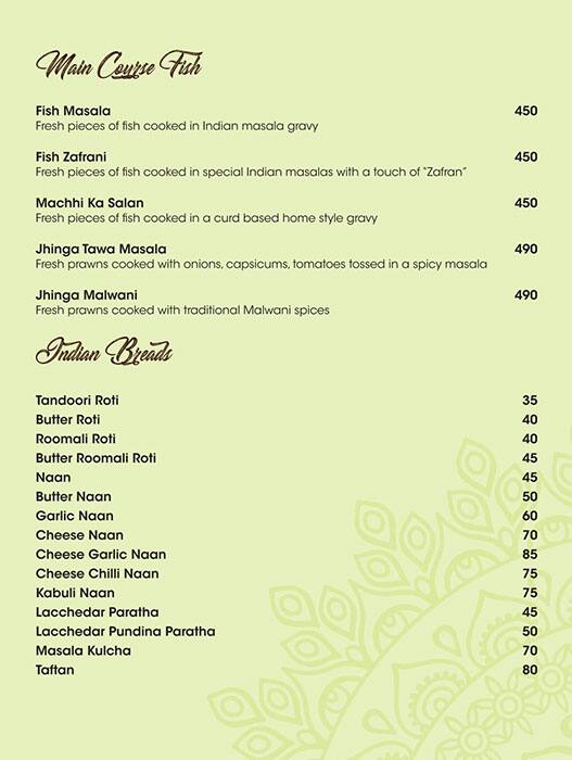 Kareem's kebab & biryani menu