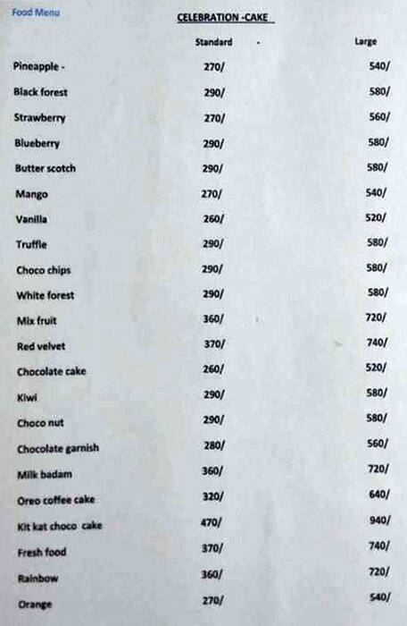 Menu at Angel bakery, Patna, Maurya path shaymal hospital road Joyti ...