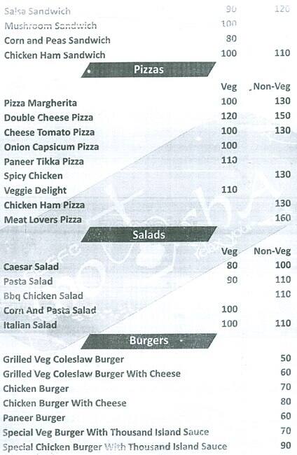 Cafe Moksha menu