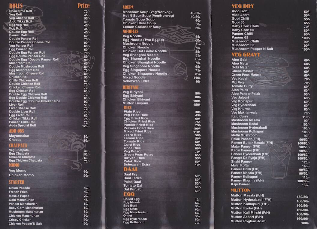 Sadda Adda - The Food Court Menu - Zomato