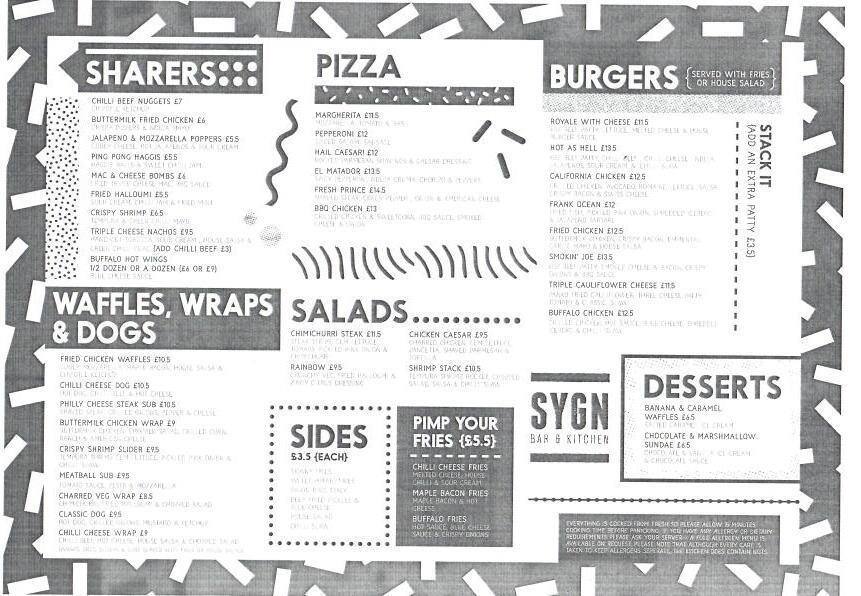 Sygn menu