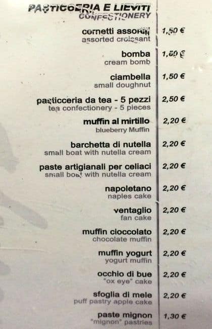 Menu di Micky Bar 