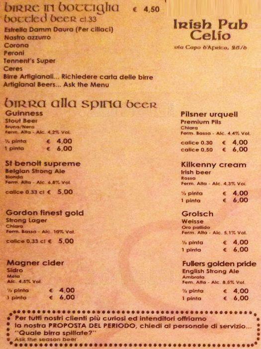Menu di Shamrock 
