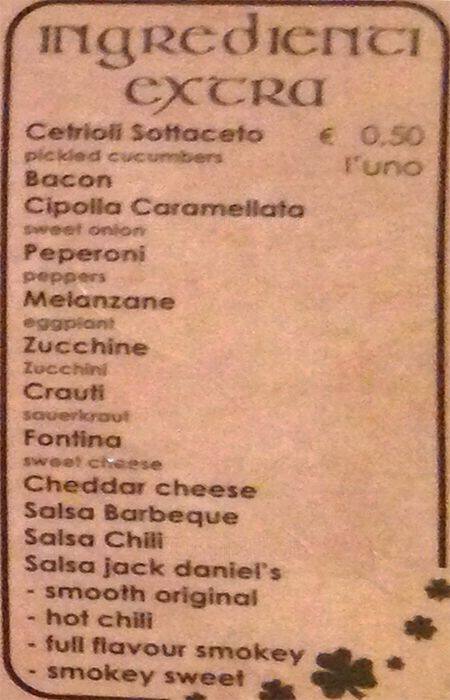 Menu di Shamrock 
