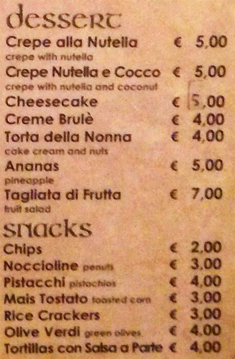 Menu di Shamrock 