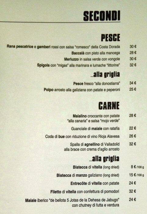 El Altillo Speisekarte