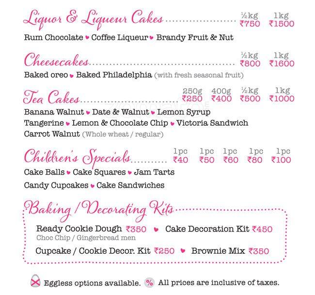 Menu at I Love Babycakes (Malabar Hill), Mumbai, 6/63