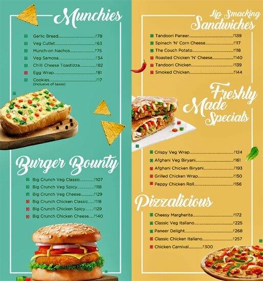 Cafe Coffee Day Menu, Menu for Cafe Coffee Day, Kamla Nagar, New Delhi