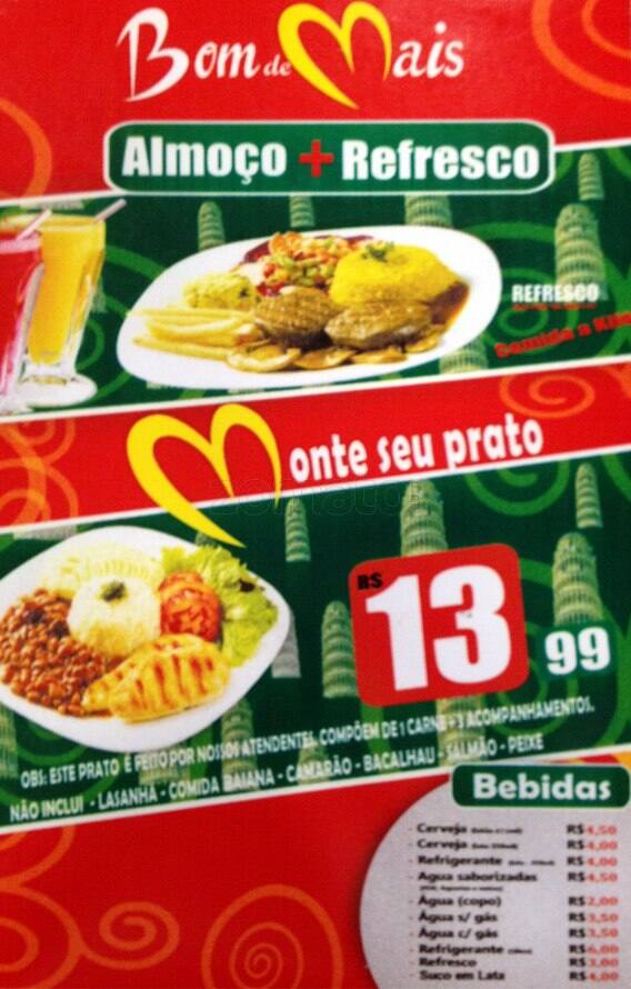Bom Demais cardápio
