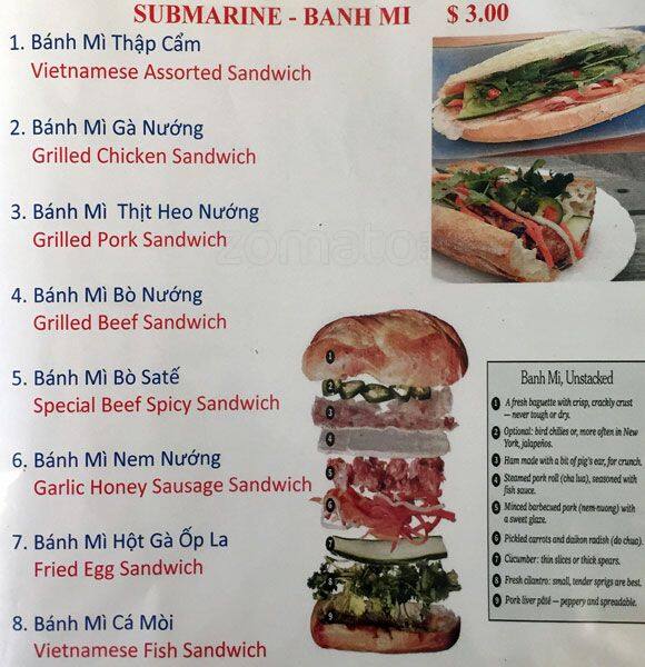 Menu At Pho Saigon Bangkok Restaurant, Toronto