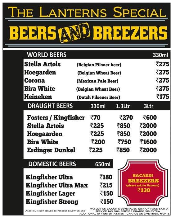 Lanterns Kitchen & Bar Menu Zomato