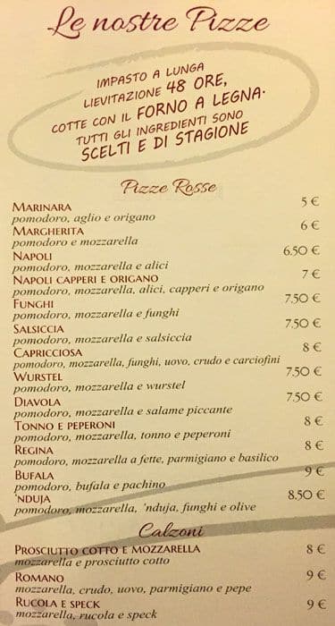 Menu di Grani Di Sale - Ristorante Pizzeria 