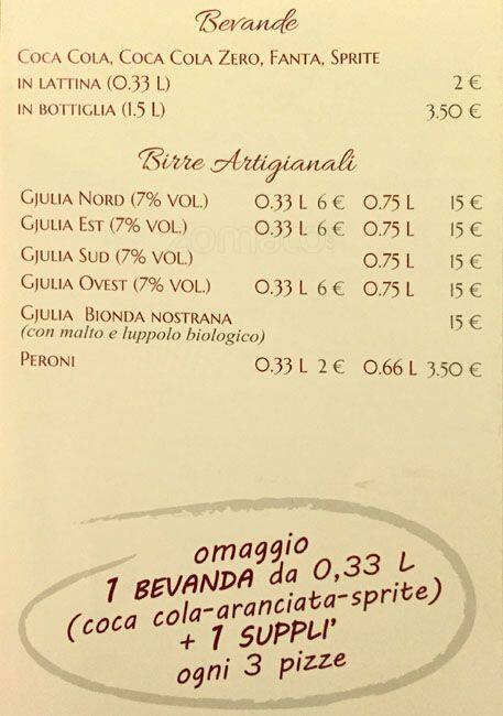 Menu di Grani Di Sale - Ristorante Pizzeria 