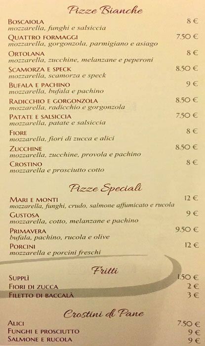 Menu di Grani Di Sale - Ristorante Pizzeria 