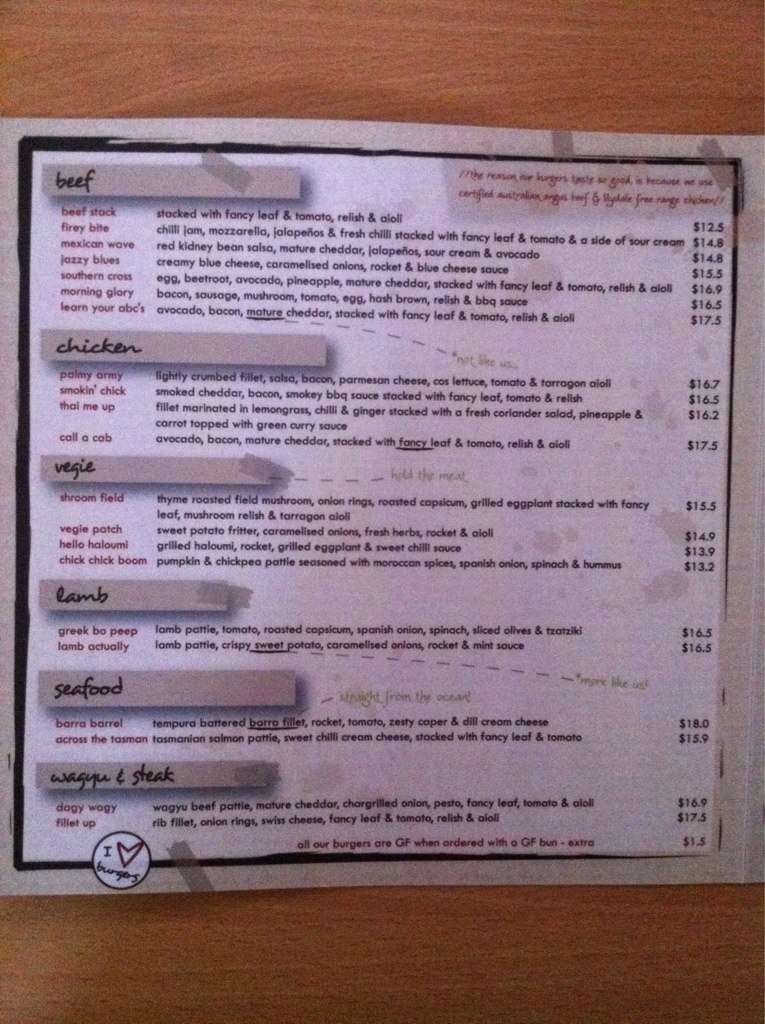 Freshly Stacked Gourmet Hamburgers Menu Urbanspoon/Zomato