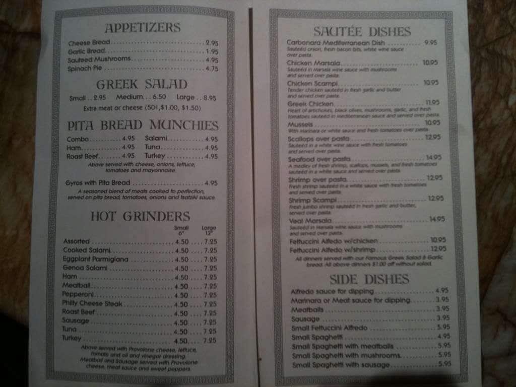 Menu at Stavro's and Sons Fruitland Park pizzeria, Fruitland Park