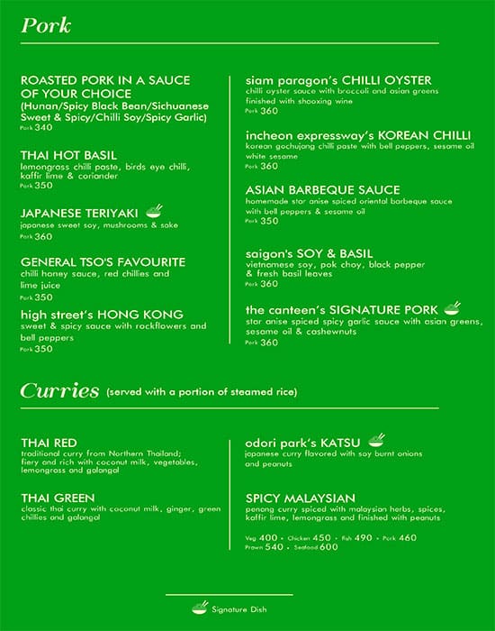 Menu at The Canteen By Asia House, Kolkata