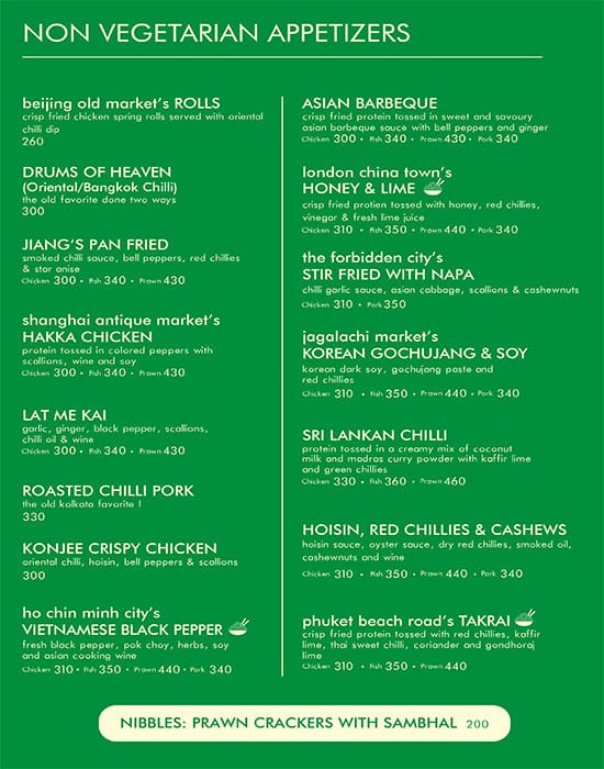 Menu at The Canteen By Asia House, Kolkata