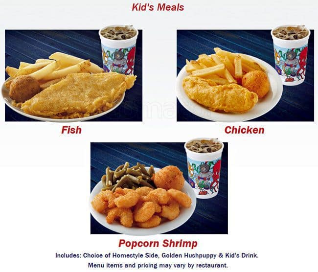 Menu at Long John Silver's fast food, Converse