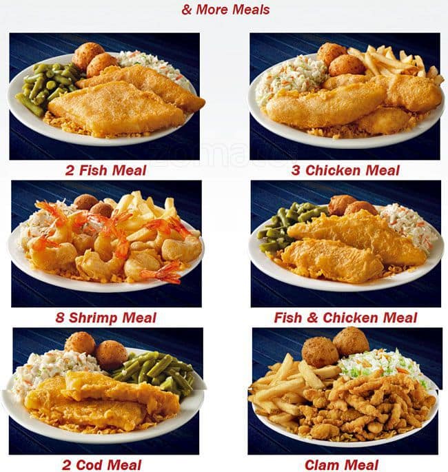 Menu at Long John Silver's fast food, Converse