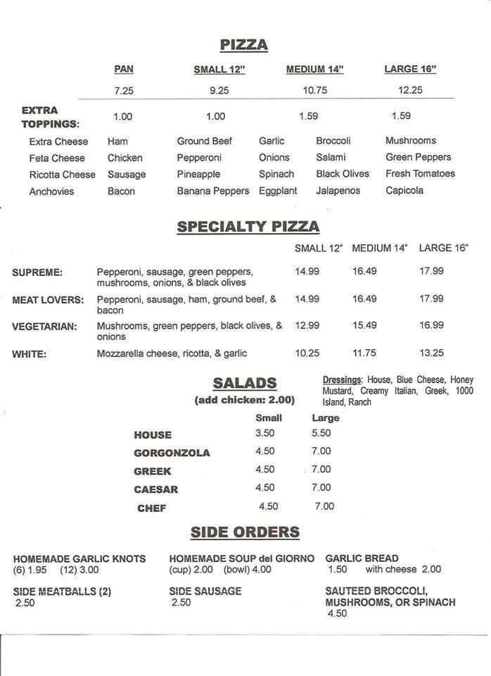 Woody's Pizza & Hoagies Menu Urbanspoon/Zomato
