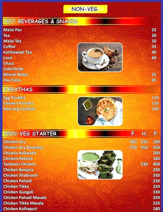 Menu of Simla Dhaba, Vasai, Mumbai