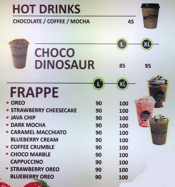 Menu at I Love Milktea, Manila, Dapitan St.