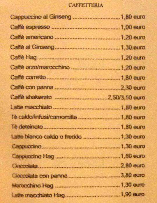 Menu di Ranieri's 