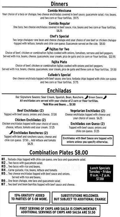 Enchiladas Y Mas Menu Menu For Enchiladas Y Mas Crestview Austin